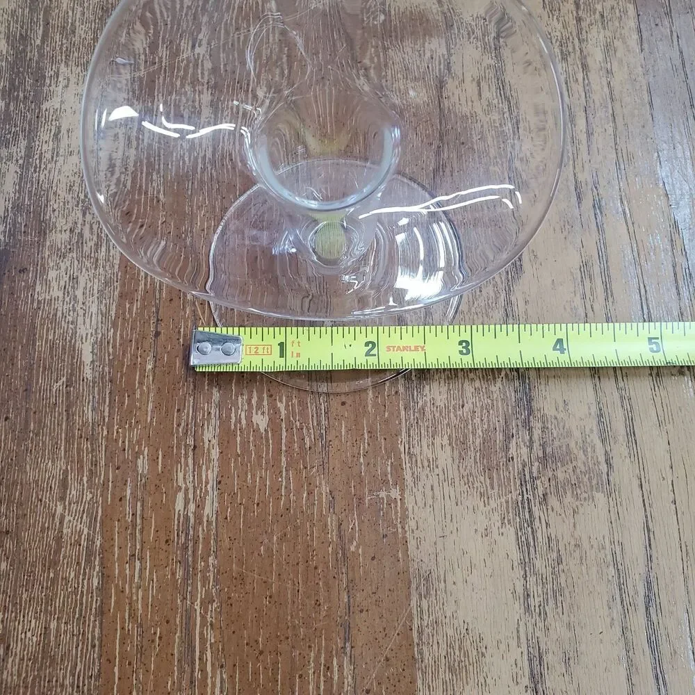 Vintage Clear Glass Jack In The Pulpit Taper Candle Holders Pair Calla Lily